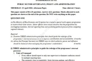 April 2026 Public Sector Governance, Policy and Administration Past Paper Answers