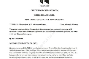 December 2025 Research, Consultancy and Advisory Past Paper Answers