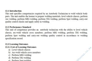 Welding Vehicle Body Parts Pdf notes TVET CDACC Level 6