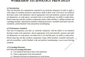 Workshop Technology Principles Pdf notes TVET CDACC Level 6 (Autobody)
