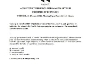 Principles of Economics August 2026 ATD Level III Answers